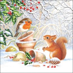 Christmas paper napkins Squirrel in the snow 20 pcs