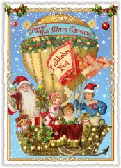 Vánoční pohlednice Vánoční balón 10,5 x 15 cm