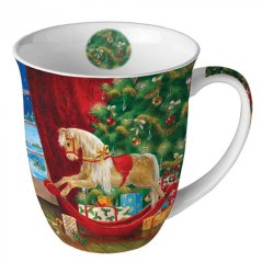 Porcelánový vánoční hrnek Houpací koník 400 ml