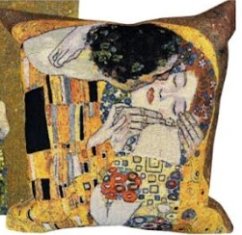 Gobelínový povlak na polštář Polibek, Gustav Klimt 45x45 cm
