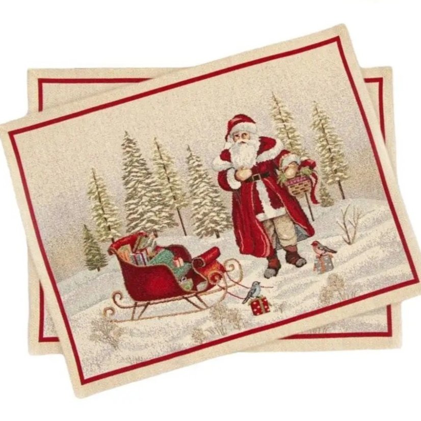 Christmas placemat with Santa and sleigh 40x50 cm