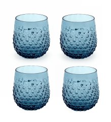 Zestaw ręcznie dmuchanych szklanek 4 szt. Smoke blue 200 ml
