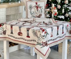 Tapestry Christmas tablecloth with Nutcracker motif