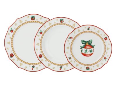 Porcelánová jídelní sada Vánoční ozdoby 6 ks