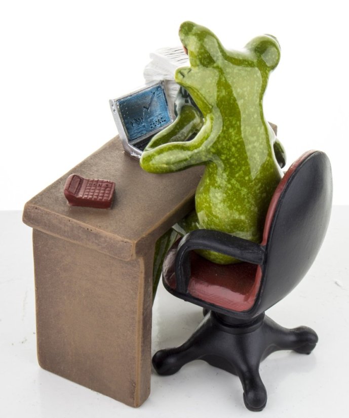 Soška Žaba Administrativní pracovník