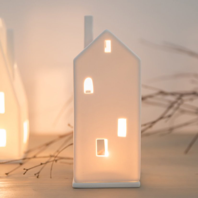 Porcelánový svícen Domek 18 cm