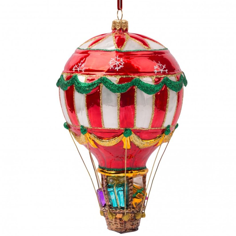 Collectible glass tree ornament Balloon with gifts