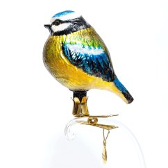 Sběratelská skleněná ozdoba na stromeček Sýkora modřinka