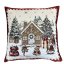 Žakárový vánoční povlak na polštář s motivem Perníková chaloupka 50x50 cm