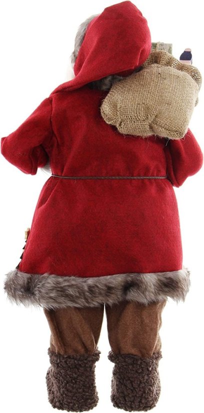 Christmas decoration Santa in long red coat 60 cm