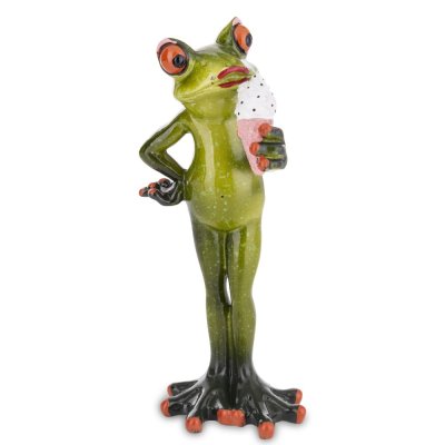 Froschstatue mit Eiscreme