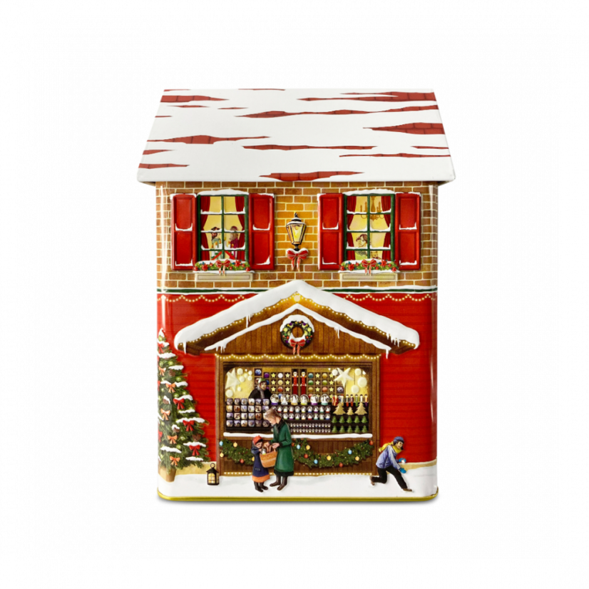 Plechová dóza Dům s cukrárnou "Sušenky a sladkosti"