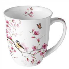 Porcelánový hrnek Ptáček na větvi 400 ml