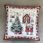 Žakárový vánoční povlak na polštář s motivem Koledníci 50x50 cm