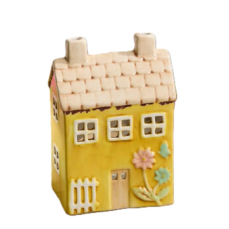 Ceramic candle holder Summer house 16 cm
