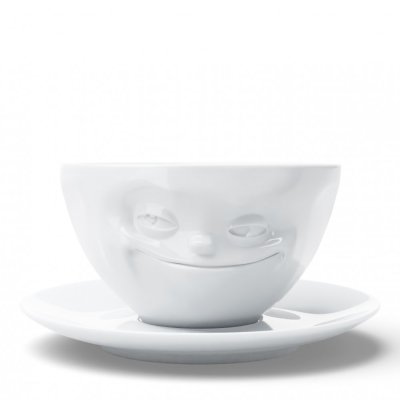 Coffee cup "Grinning" in white, 200 ml