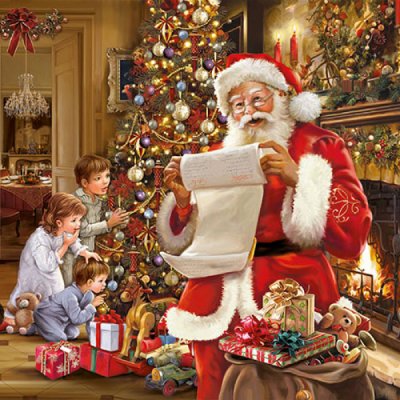 Christmas paper napkins Santa and children 20 pcs