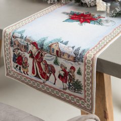 Vánoční běhoun s motivem Santa a dětí 47x100 cm