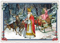 Christmas card Nicholas and angel 15 x 10,5 cm
