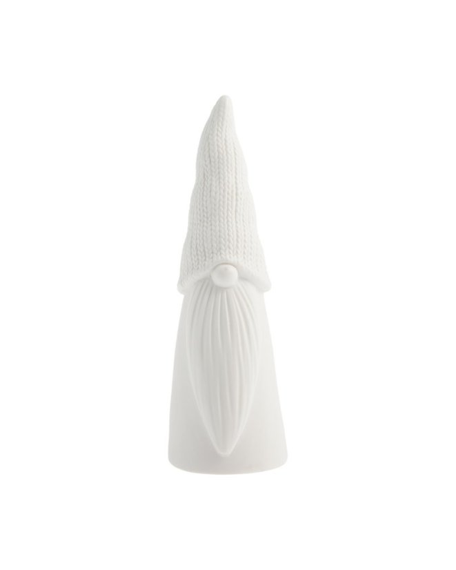 Ceramiczny Mikołaj biały mat 19 cm