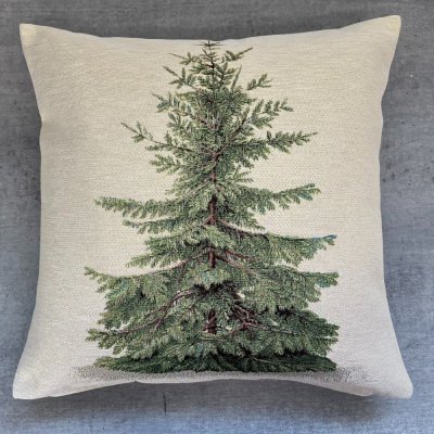 Gobelinowa świąteczna poszewka na poduszkę z motywem choinki - z lureksem 45x45 cm