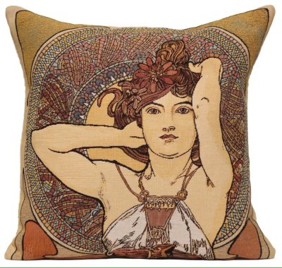 Gobelinowa poszewka na poduszkę Amethyst, Alfons Mucha 45x45 cm