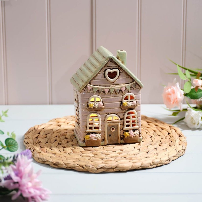 Ceramic candle holder Summer house 18 cm