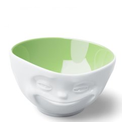 Bowl "Grinning" in white, pistachio inside, 500 ml