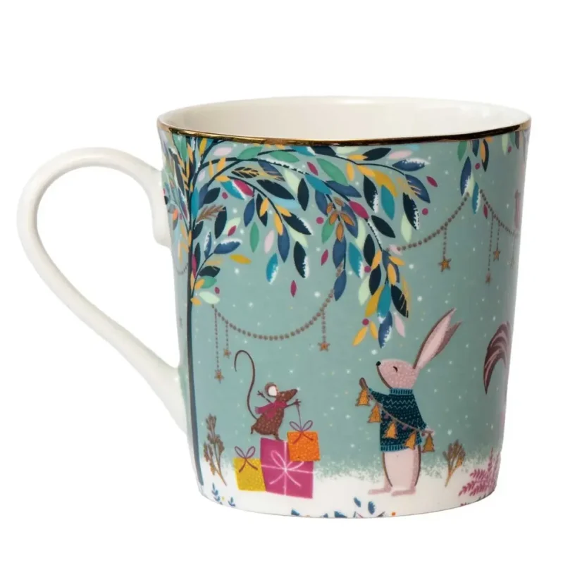 Porcelain mug with 22k gold Winter Magic - Merry Band 340 ml