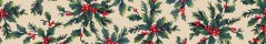 Christmas fabric ribbon holly and berries 3,8 cm x 15 meters