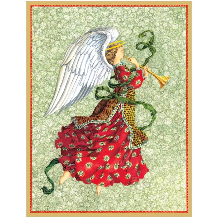 Vianočné pohľadnice Anjel s trúbkou 12 x 15 cm