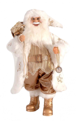 Christmas decoration Santa white-gold 64 cm