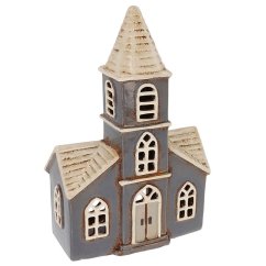 Keramický svietnik Dom - kostol 26 cm