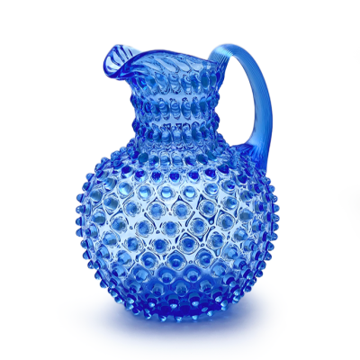 Ručne fúkaný sklenený džbán Blue 2 litre