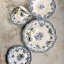 Blue and white flowers porcelain dessert plate, 19 cm