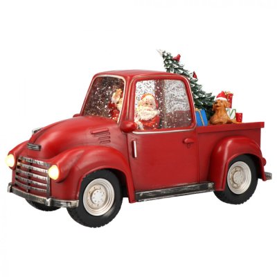 Schneemann Auto voll mit Geschenken 19,5 cm