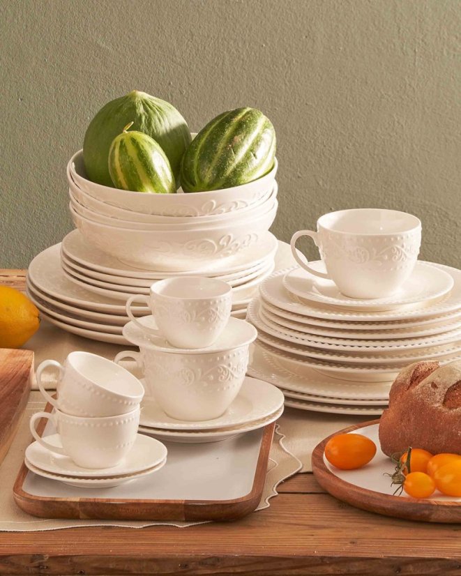 Porcelánová jídelní sada Sněhová vánice 18 ks