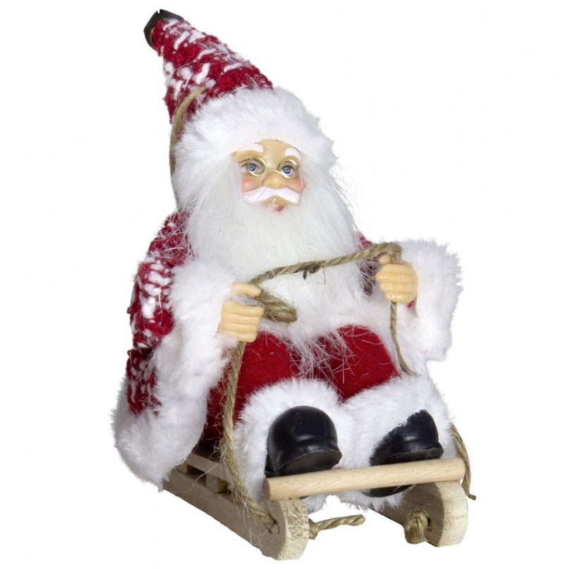Christmas tree ornament Santa in red coat 18 cm - Type: na židličce