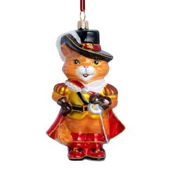 Sběratelská skleněná ozdoba na stromeček Kocour v botách