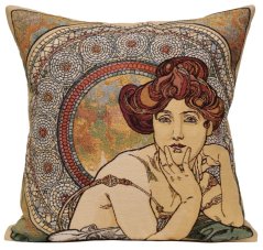 Gobelínová obliečka na vankúš Topaz, Alfons Mucha 45x45 cm