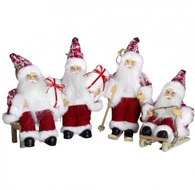 Christbaumschmuck Weihnachtsmann im roten Mantel 18 cm