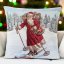Gobelínový vánoční povlak na polštář s motivem  Santa na lyžích 45x45 cm