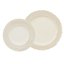Elegance cream lace-patterned ceramic tableware set, 8-piece – serves 4