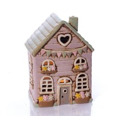Świecznik ceramiczny Letni domek 18 cm