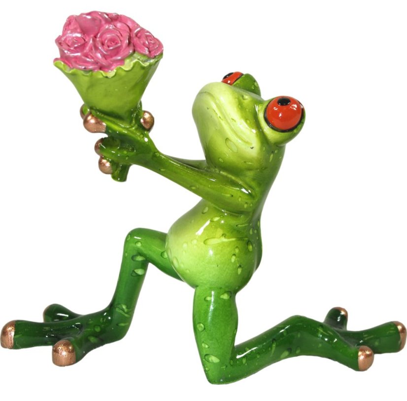 Statuette Frog with bouquet