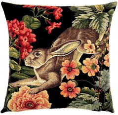 Tapestry pillowcase Hare with floral decoration 45x45 cm