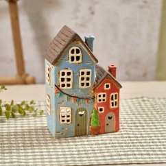 Świecznik ceramiczny Letni domek 24 cm