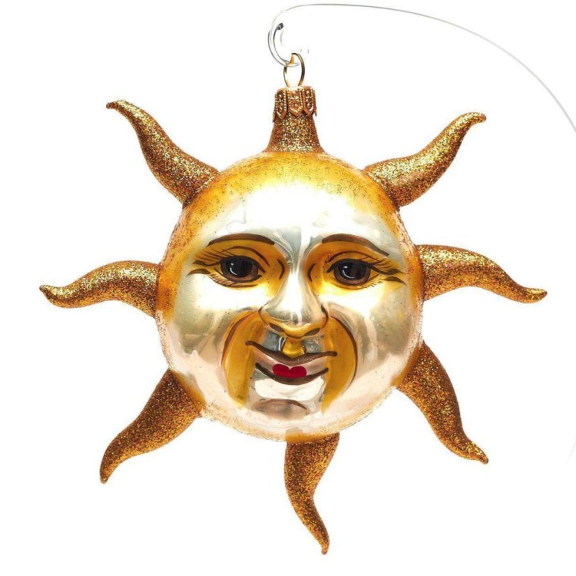 Sběratelská skleněná ozdoba na stromeček Slunce