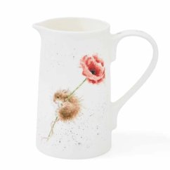 Porcelain pitcher Mouse on a poppy stem 1130 ml