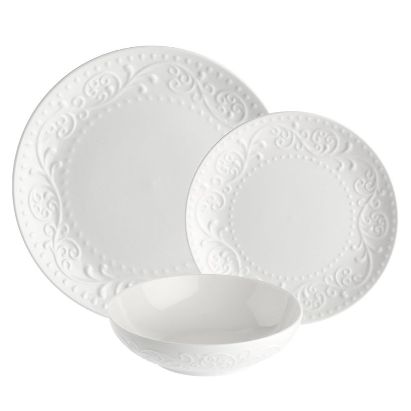 Porcelánová jídelní sada Sněhová vánice 18 ks